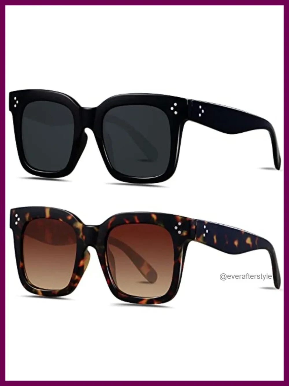 Oversized Square Frame Sunglasses UV Protection for Women